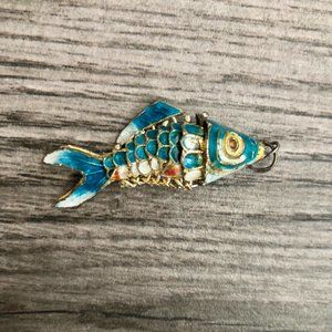 Vintage Movable Fish Pendant Charm